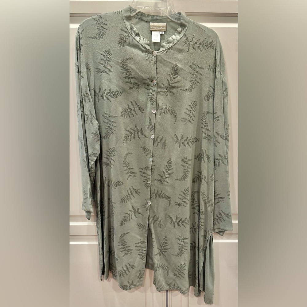 Coldwater Creek 1X Light Sage Green Super Comfy Tunic Top or Shirt Dress!